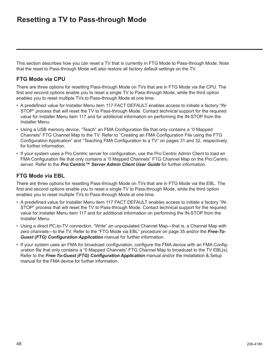 Resetting a tv to pass-through mode | LG 32LD340H User Manual | Page 260 / 317