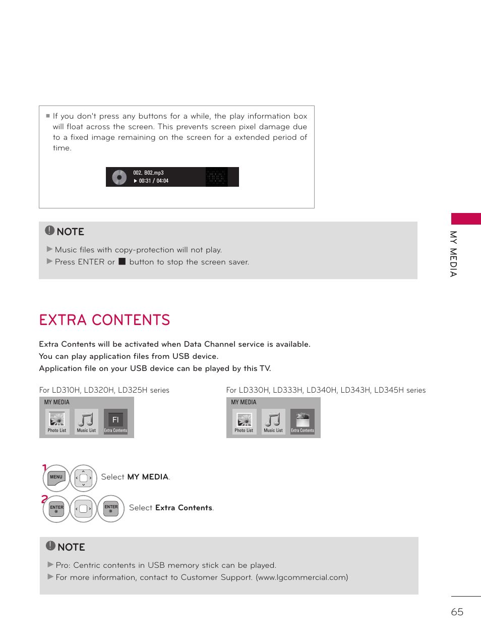 Extra contents | LG 32LD340H User Manual | Page 65 / 317