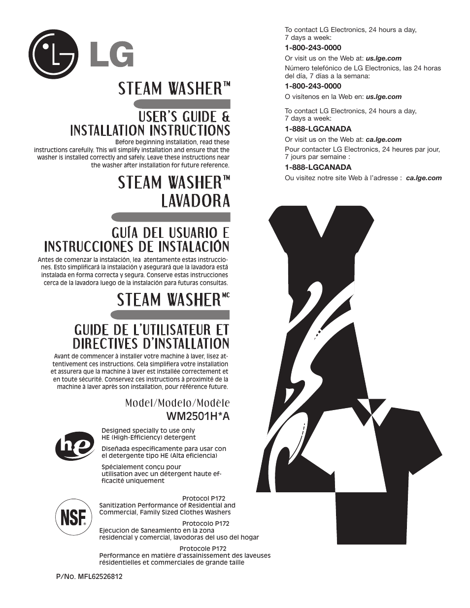 LG WM2501HVA User Manual | 108 pages