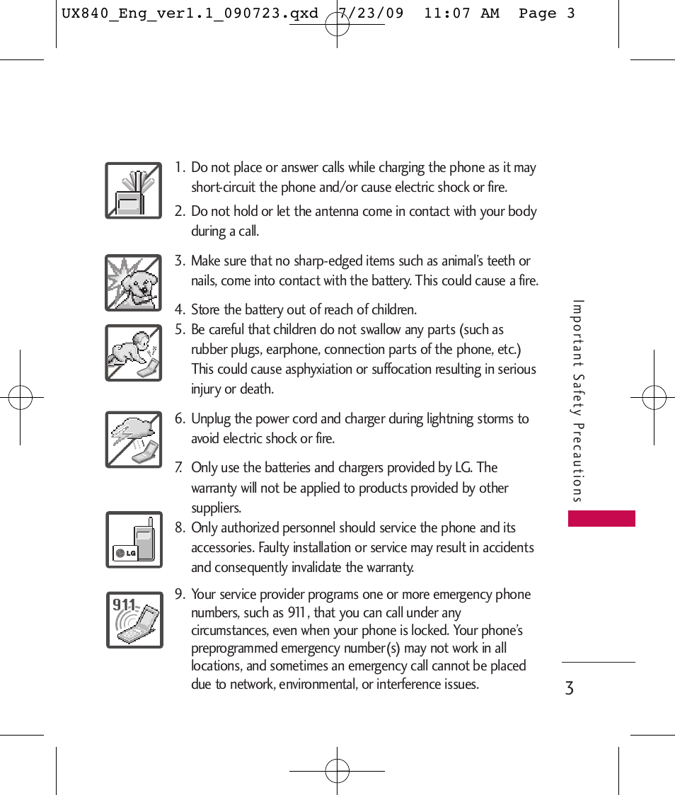 LG UX840 User Manual | Page 5 / 289