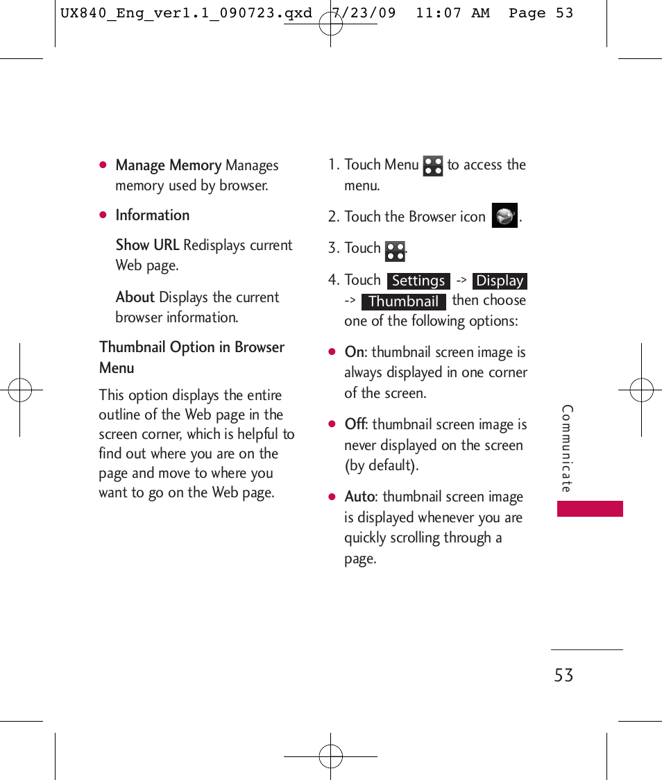 LG UX840 User Manual | Page 55 / 289