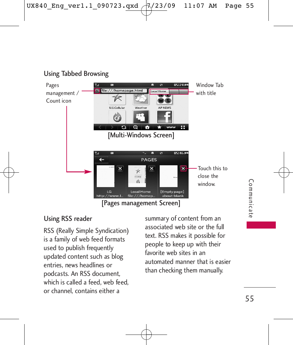 LG UX840 User Manual | Page 57 / 289