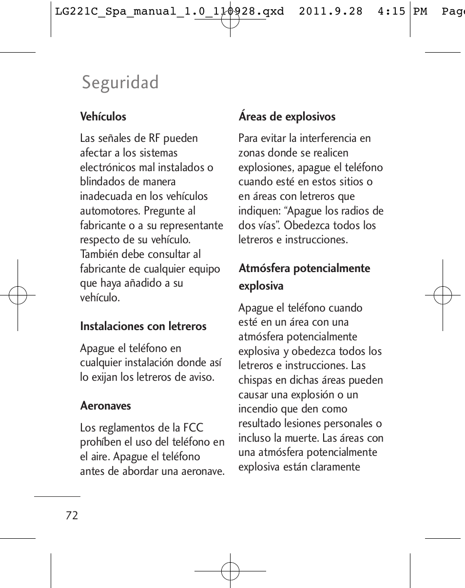 Seguridad | LG LG221C User Manual | Page 172 / 210