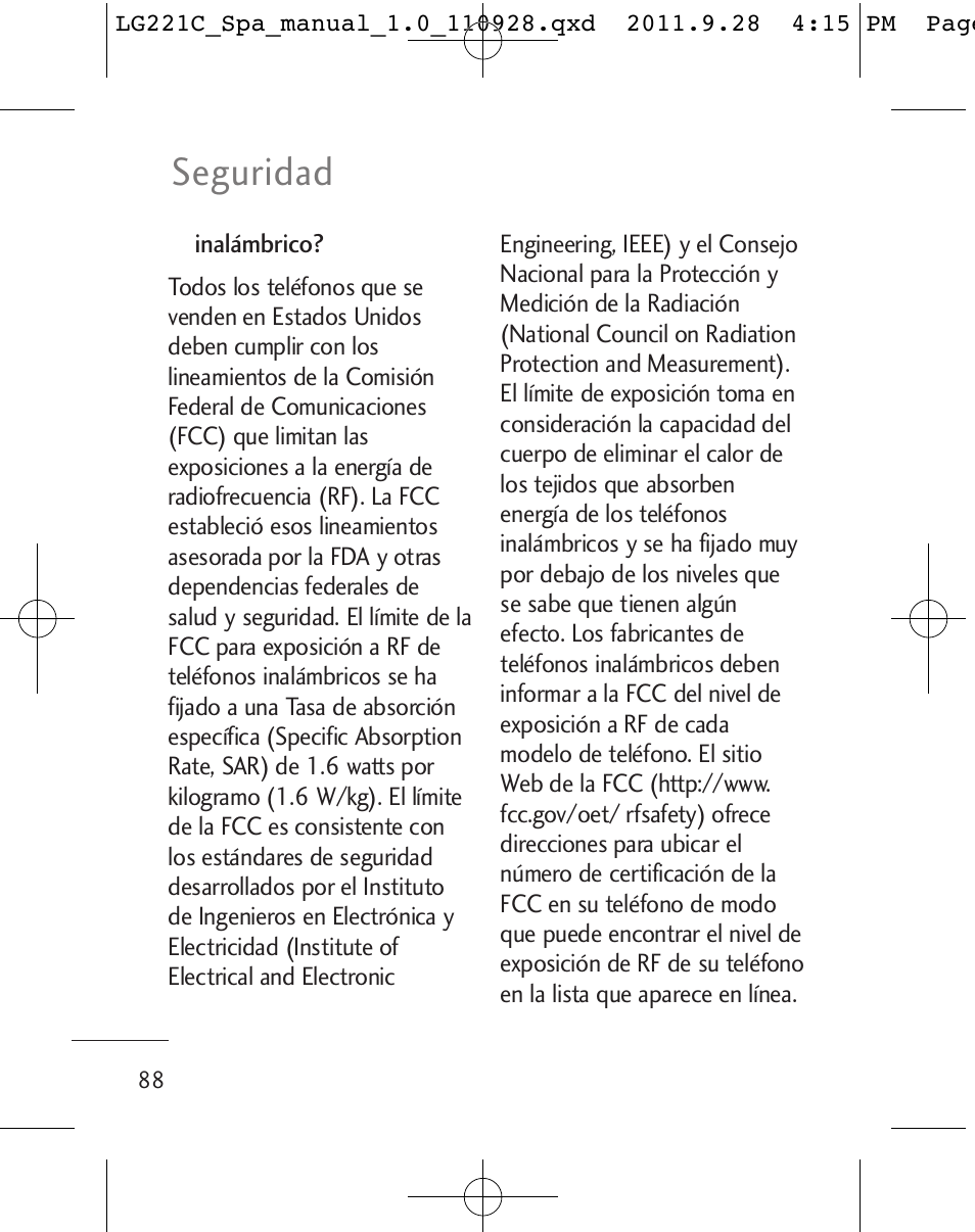 Seguridad | LG LG221C User Manual | Page 188 / 210