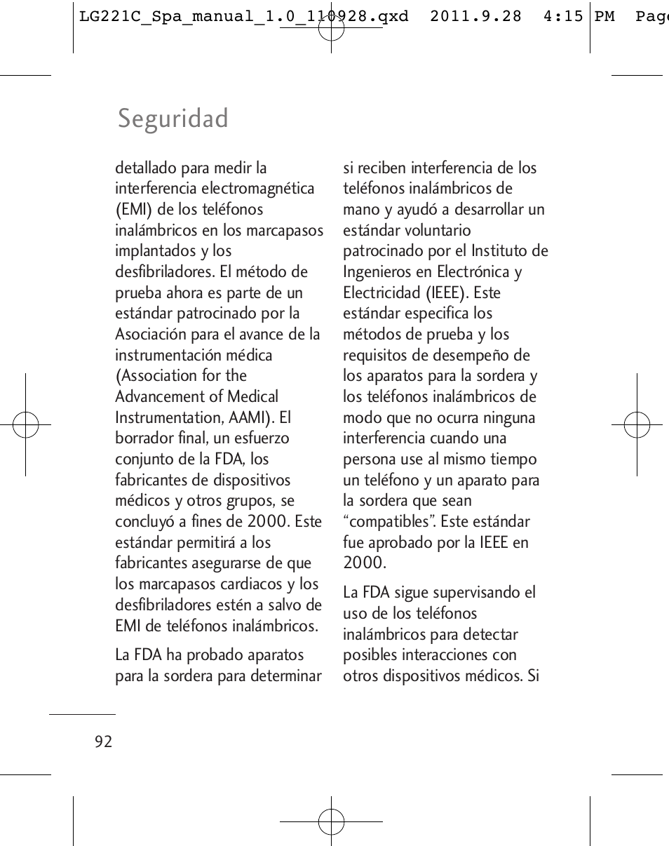 Seguridad | LG LG221C User Manual | Page 192 / 210