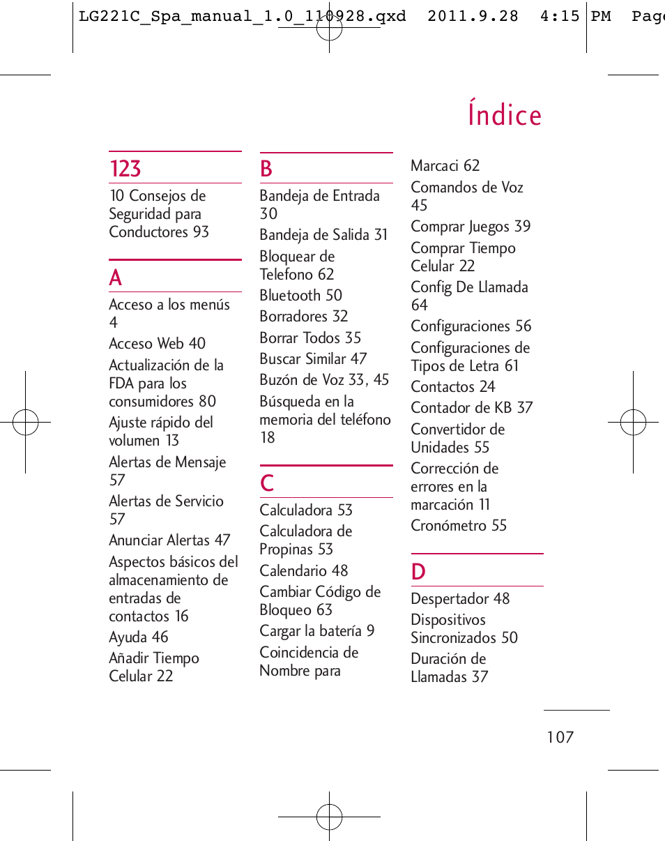 Índice | LG LG221C User Manual | Page 207 / 210