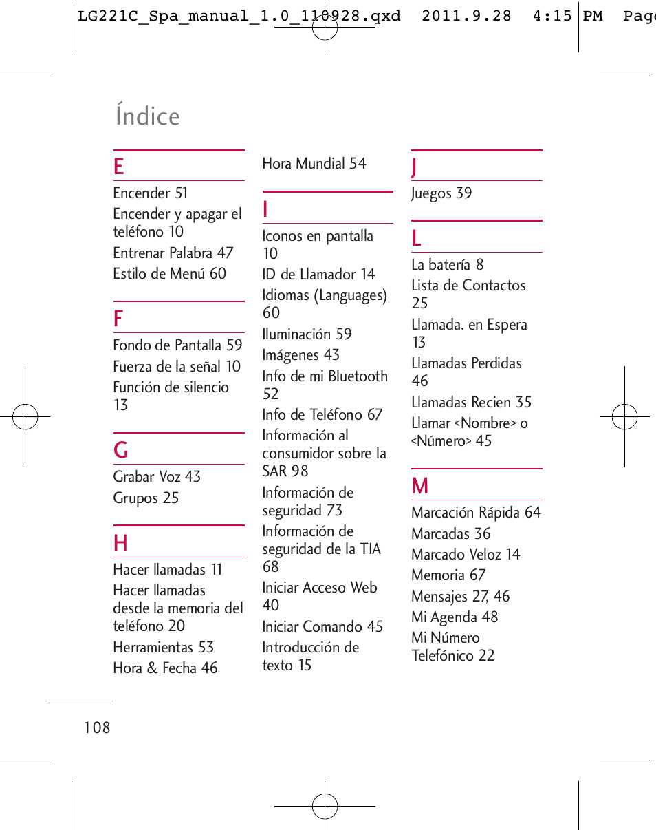 Índice | LG LG221C User Manual | Page 208 / 210