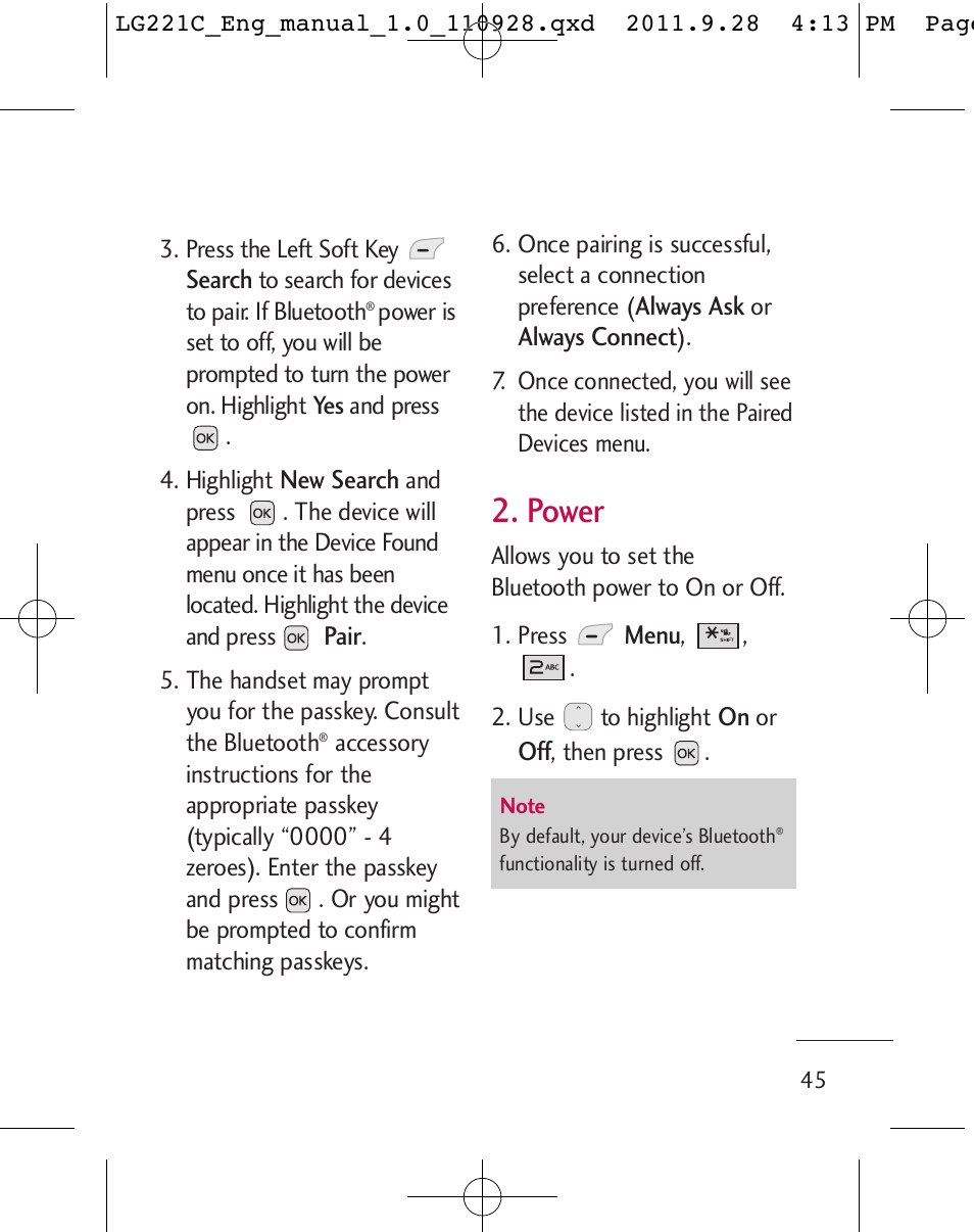 Power | LG LG221C User Manual | Page 47 / 210