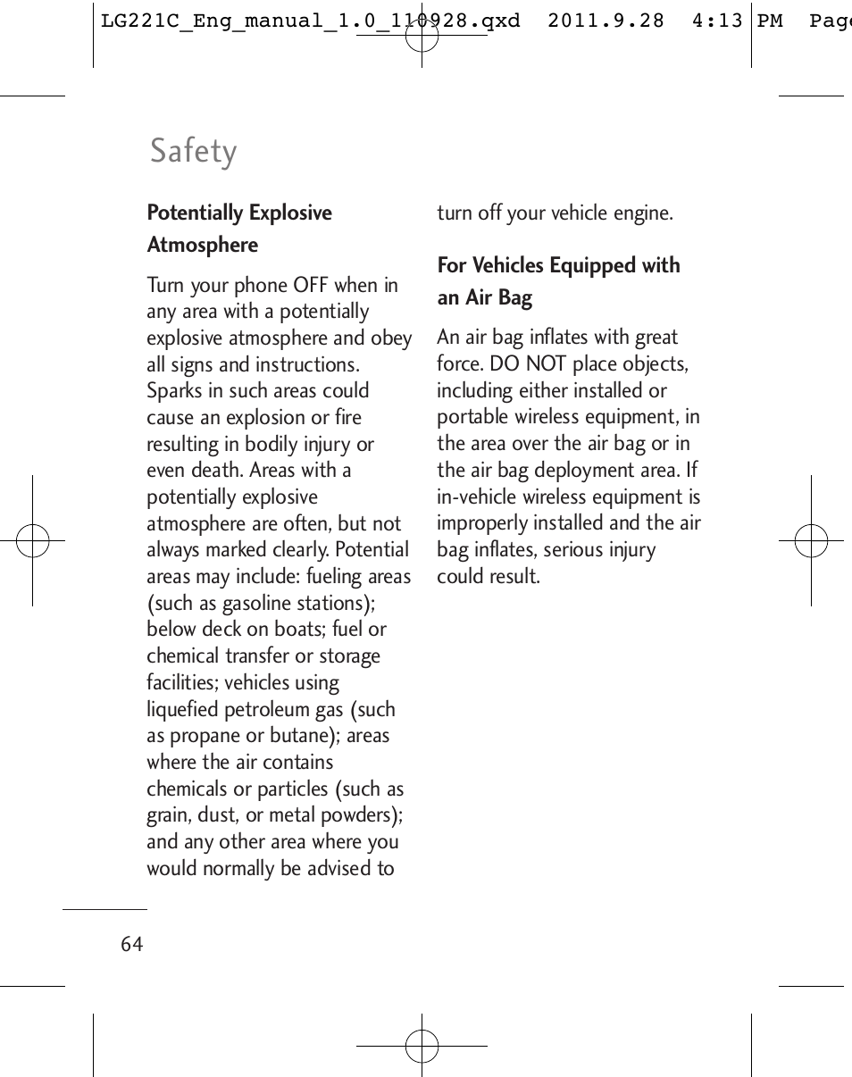 Safety | LG LG221C User Manual | Page 66 / 210