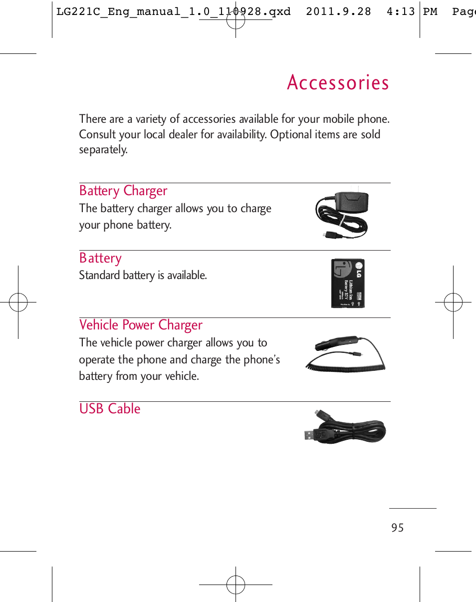 Accessories | LG LG221C User Manual | Page 97 / 210