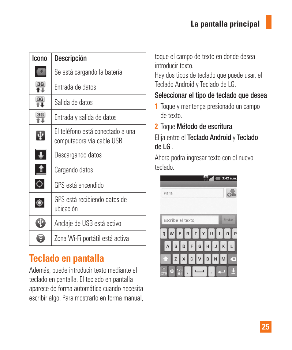 Teclado en pantalla | LG LGP505 User Manual | Page 123 / 198