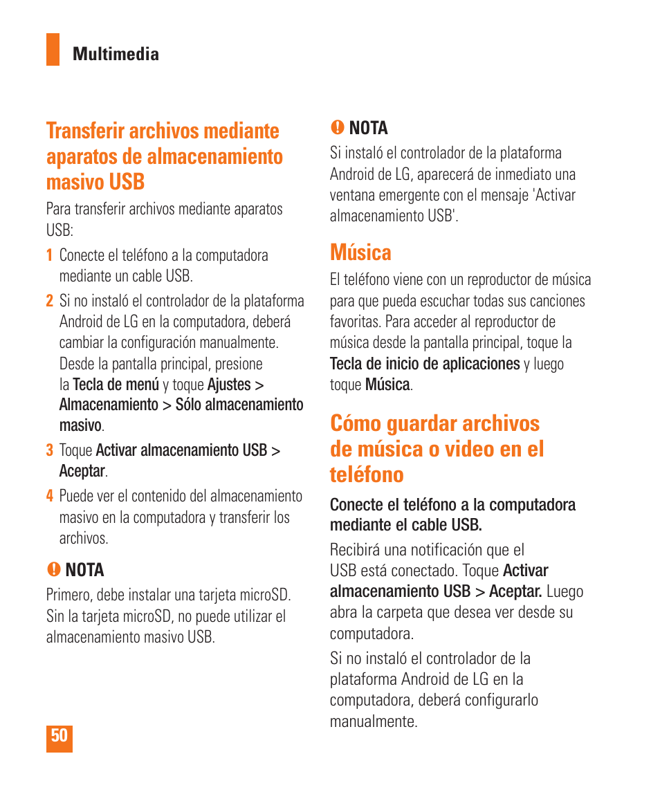 Música | LG LGP505 User Manual | Page 148 / 198