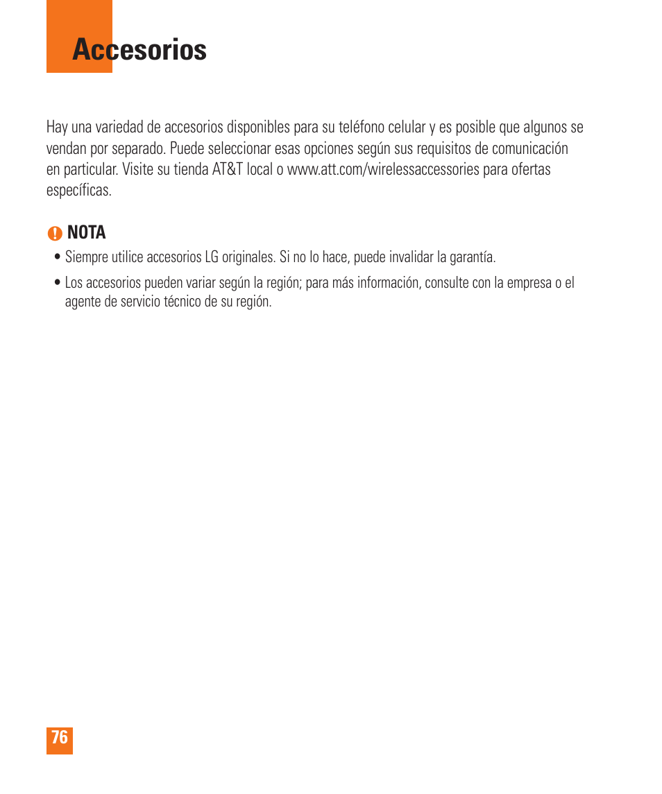 Accesorios | LG LGP505 User Manual | Page 174 / 198