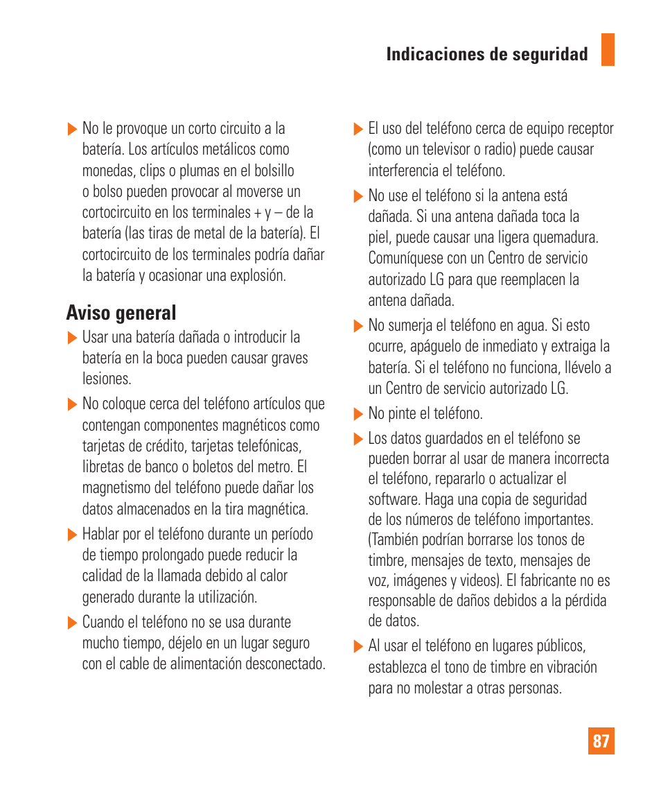 Aviso general | LG LGP505 User Manual | Page 185 / 198