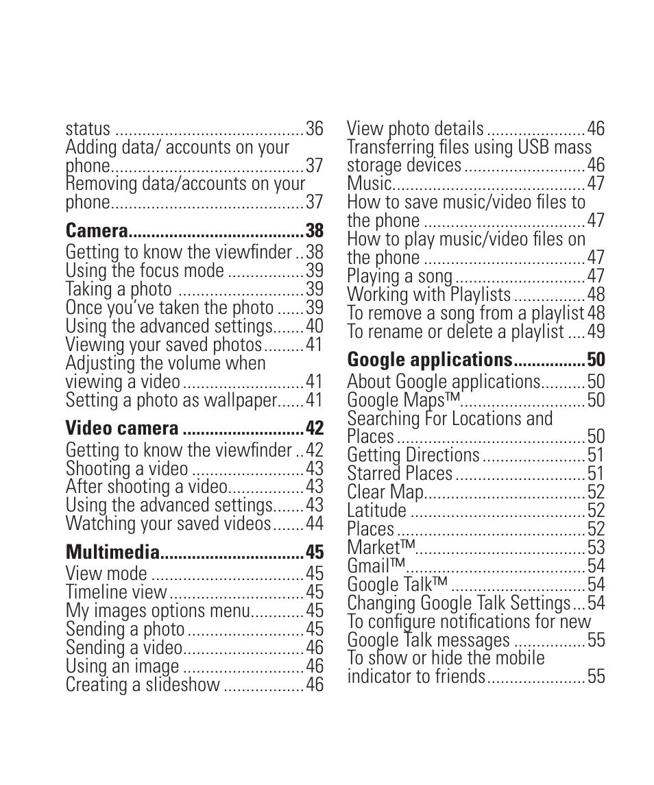 LG LGP505 User Manual | Page 7 / 198