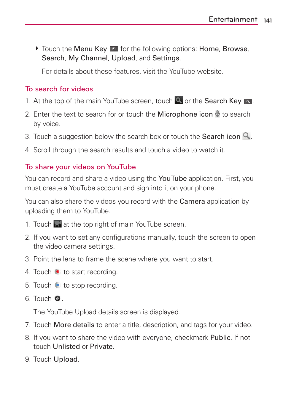 LG MS910 User Manual | Page 141 / 199