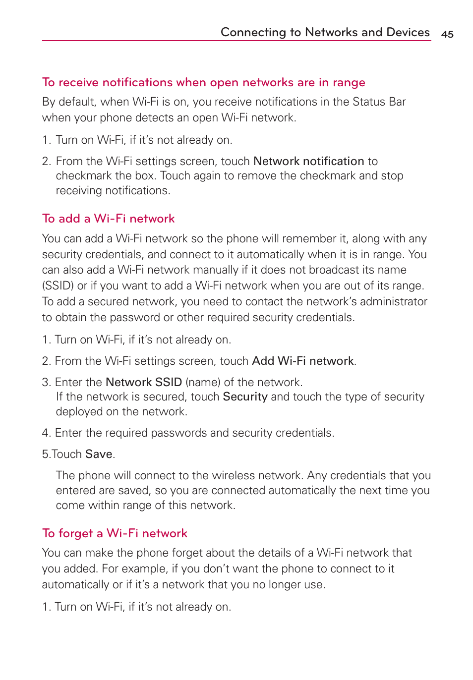 LG MS910 User Manual | Page 45 / 199