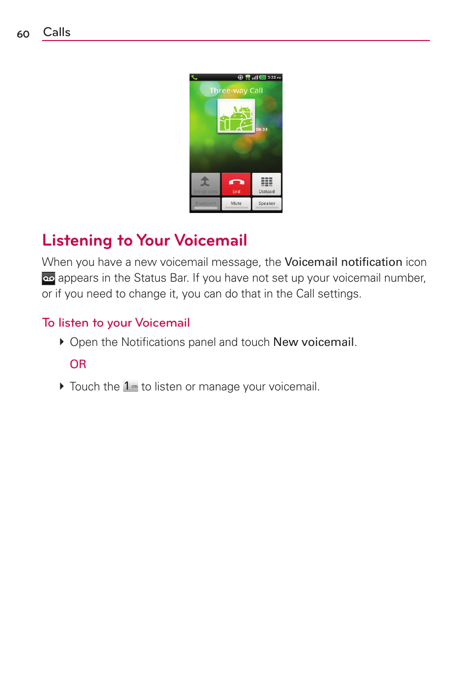 Listening to your voicemail | LG MS910 User Manual | Page 60 / 199