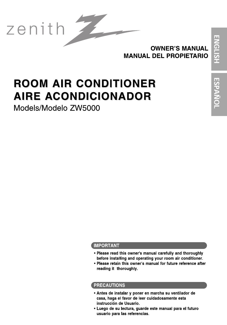 LG ZW5000 User Manual | 44 pages