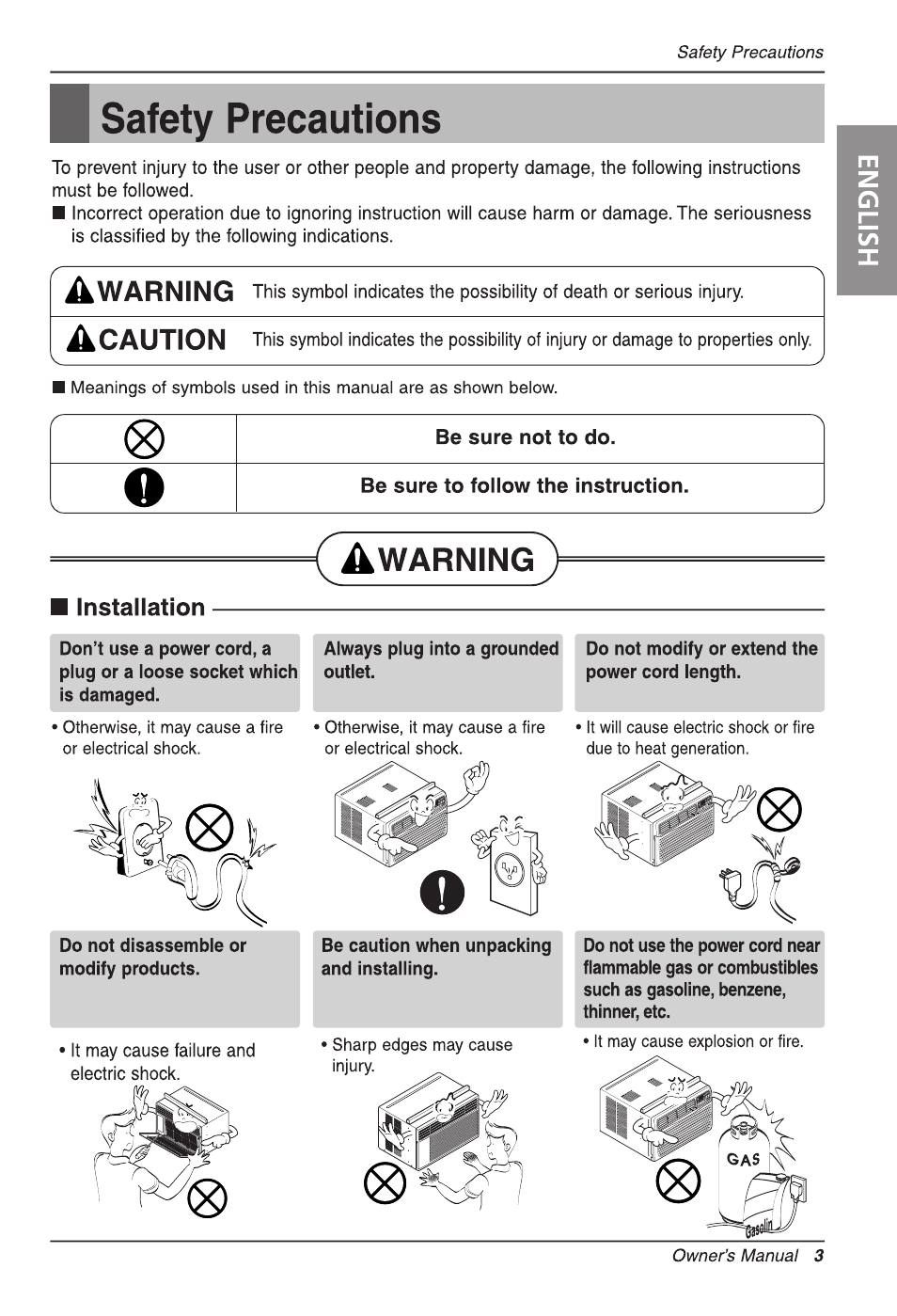 LG LW2410HR User Manual | Page 3 / 44