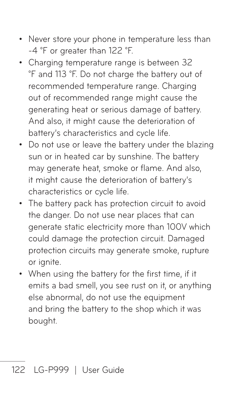 LG P999 User Manual | Page 122 / 336