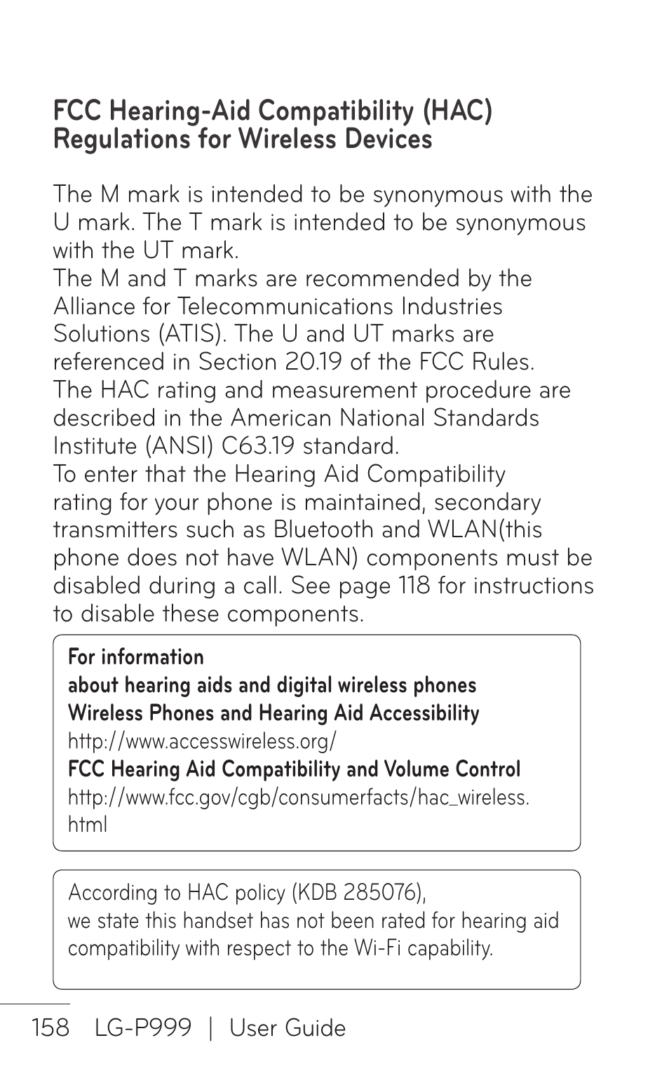 LG P999 User Manual | Page 158 / 336