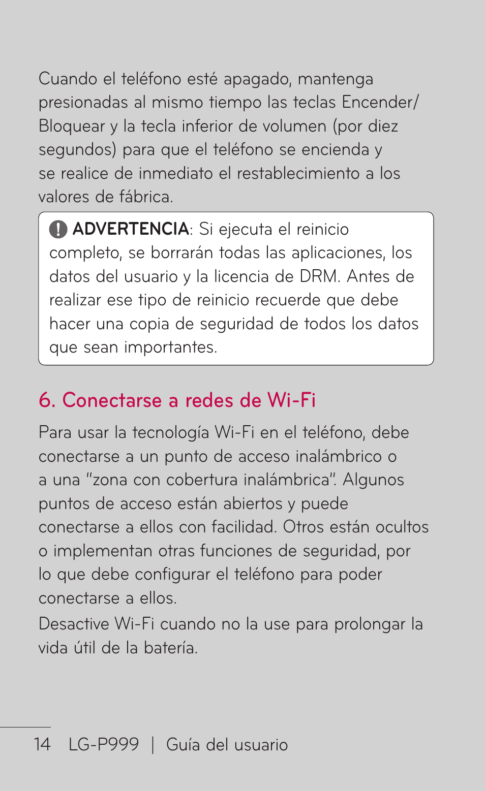 Conectarse a redes de wi-fi | LG P999 User Manual | Page 174 / 336