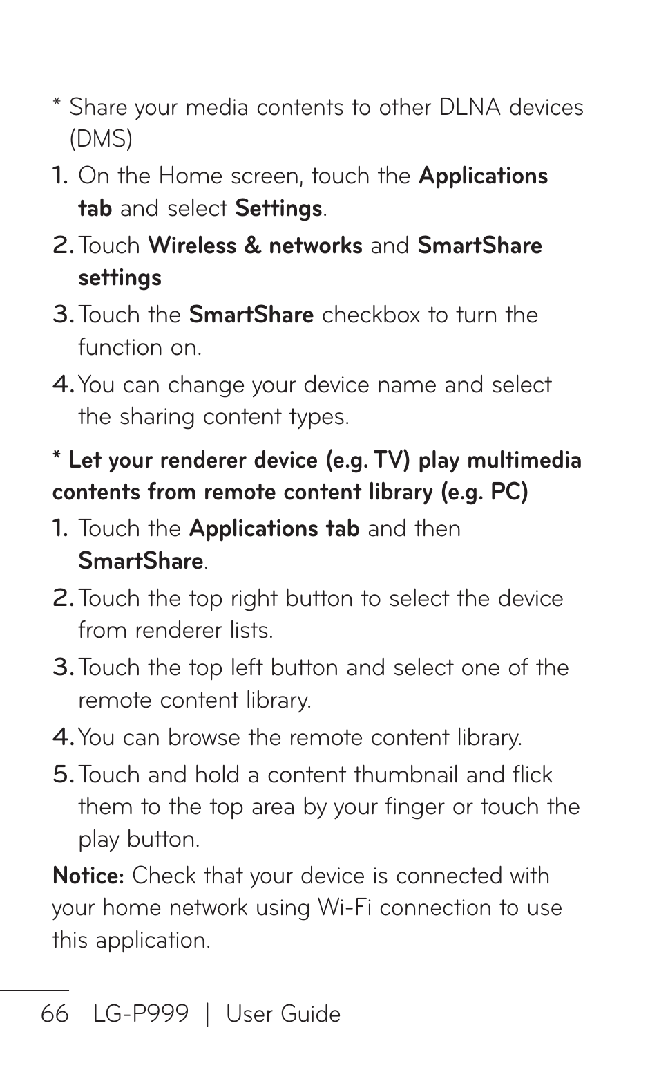 LG P999 User Manual | Page 66 / 336