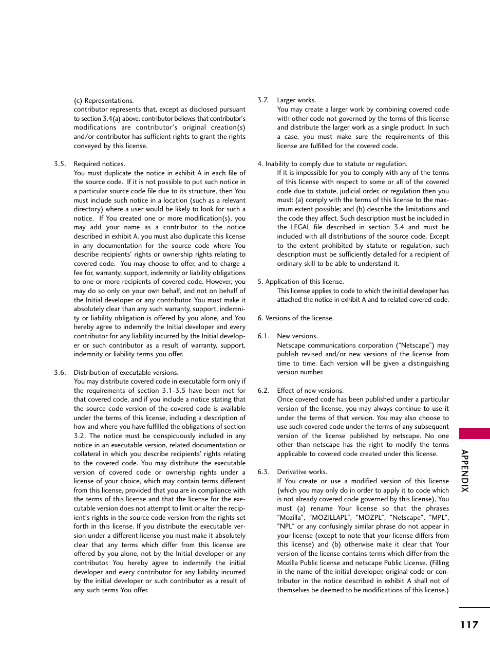 Appendix | LG 47LD650H User Manual | Page 117 / 167