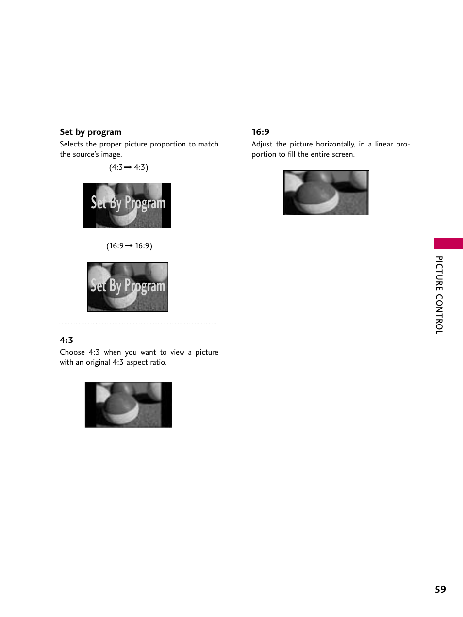 Set by program | LG 47LD650H User Manual | Page 59 / 167