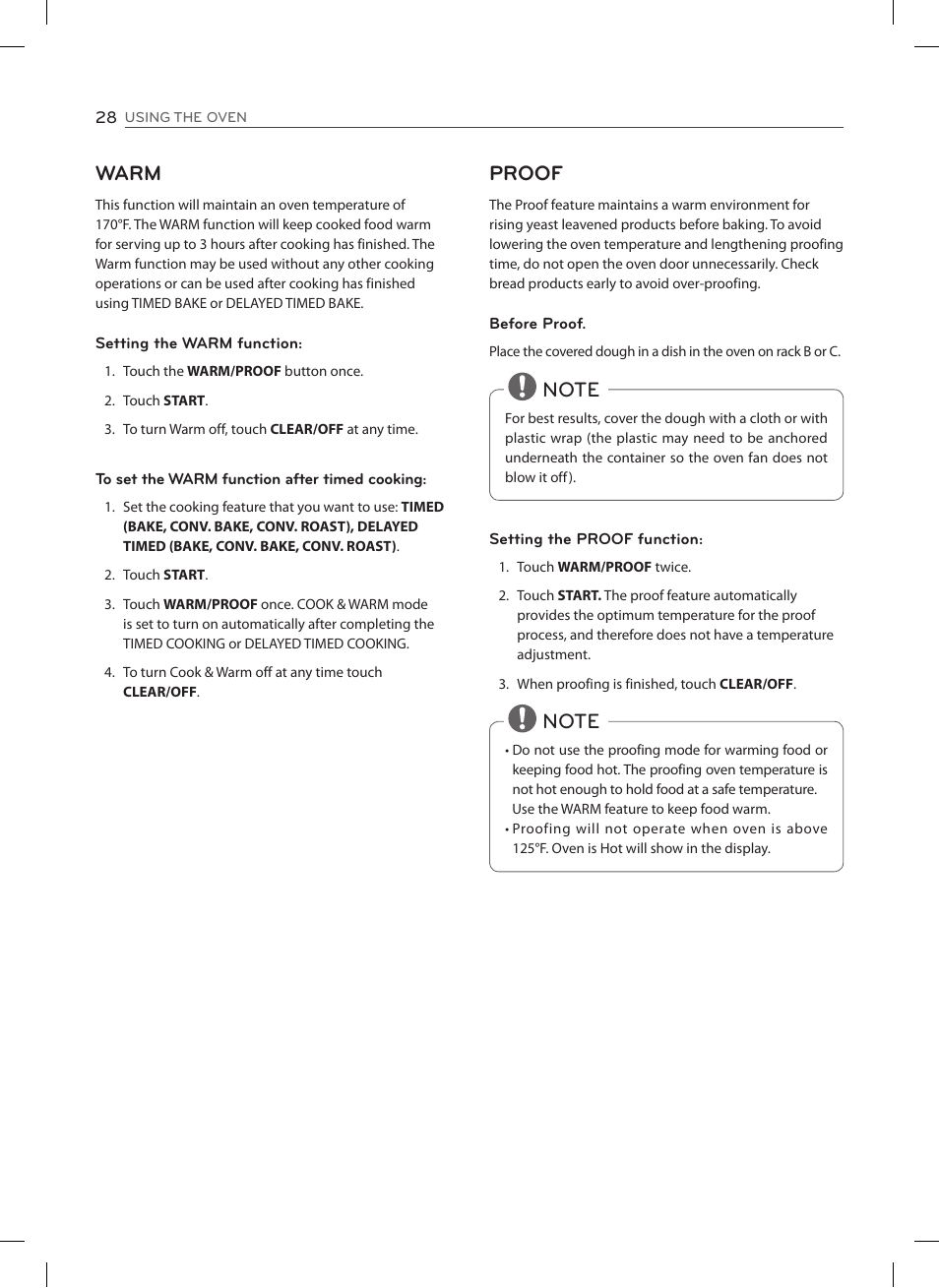 Warm, Proof | LG LSES302ST User Manual | Page 29 / 93