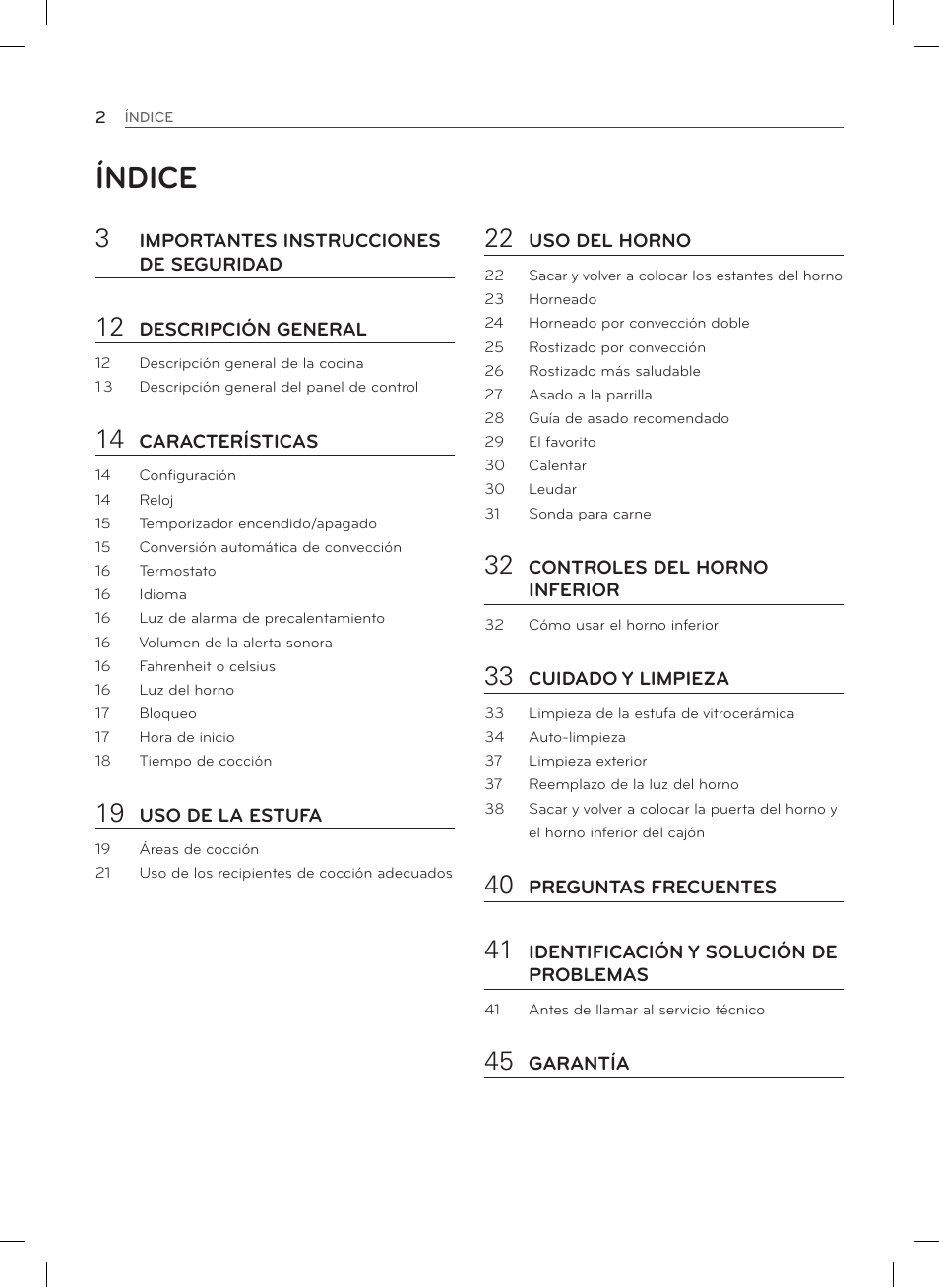 Índice | LG LSES302ST User Manual | Page 47 / 93