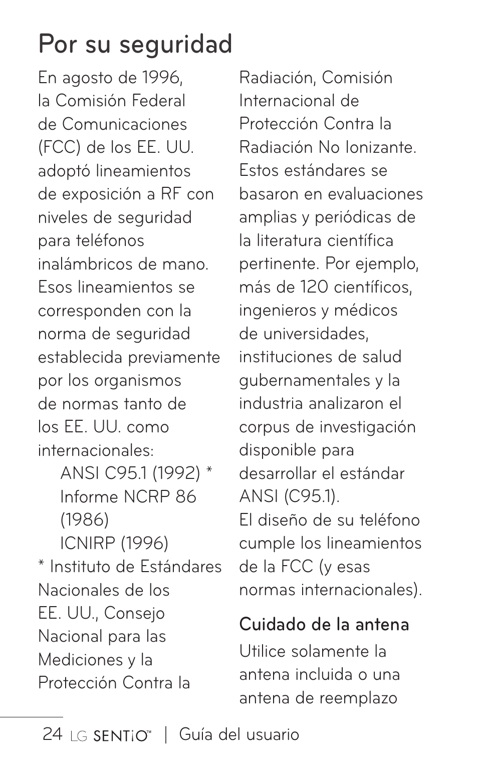 Por su seguridad | LG GS505NV User Manual | Page 145 / 253