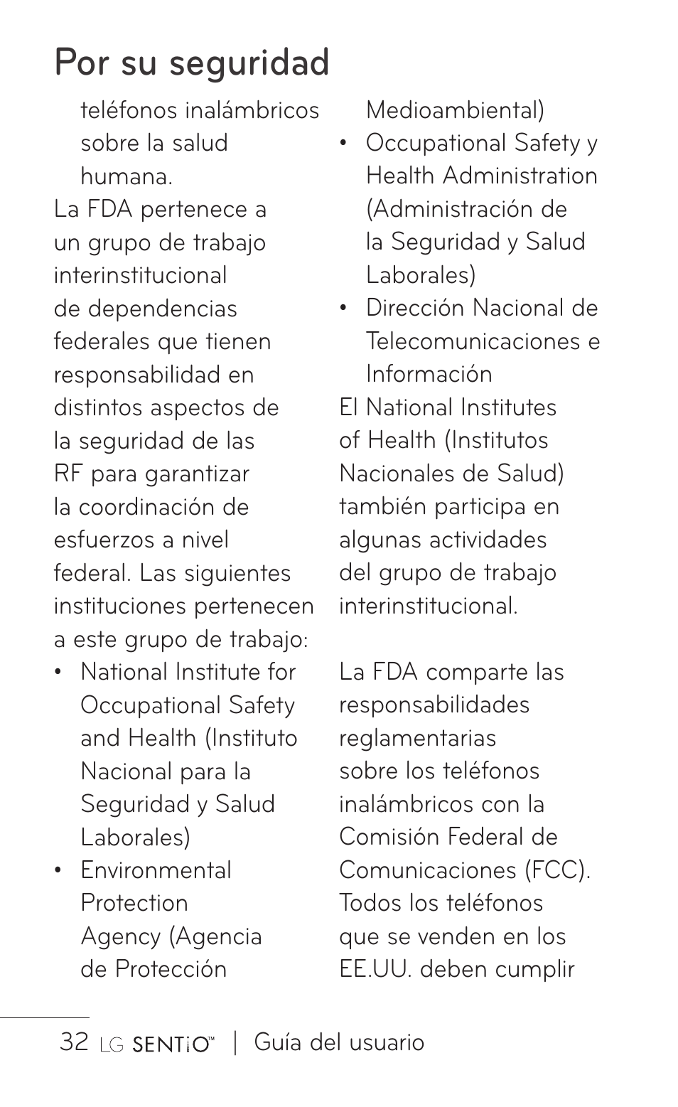 Por su seguridad | LG GS505NV User Manual | Page 153 / 253