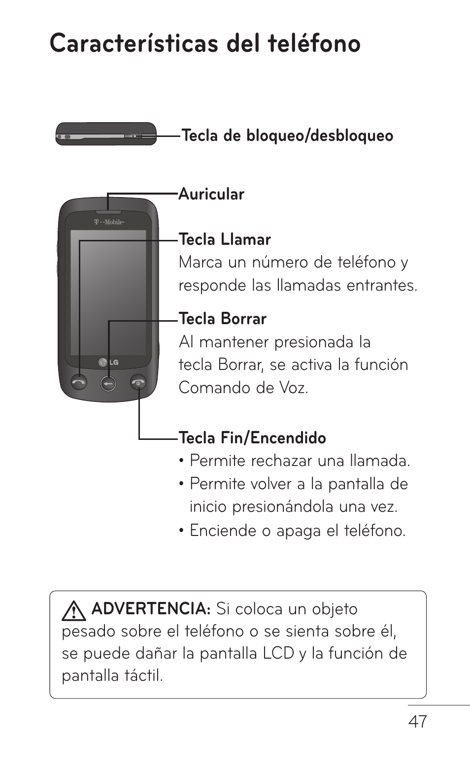 Características del teléfono | LG GS505NV User Manual | Page 168 / 253