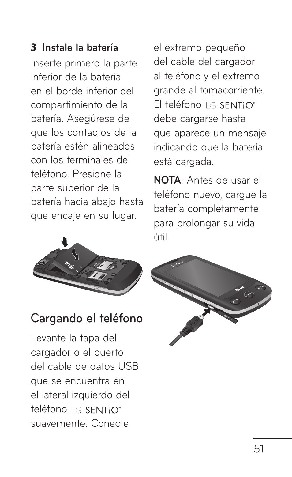 Cargando el teléfono | LG GS505NV User Manual | Page 172 / 253