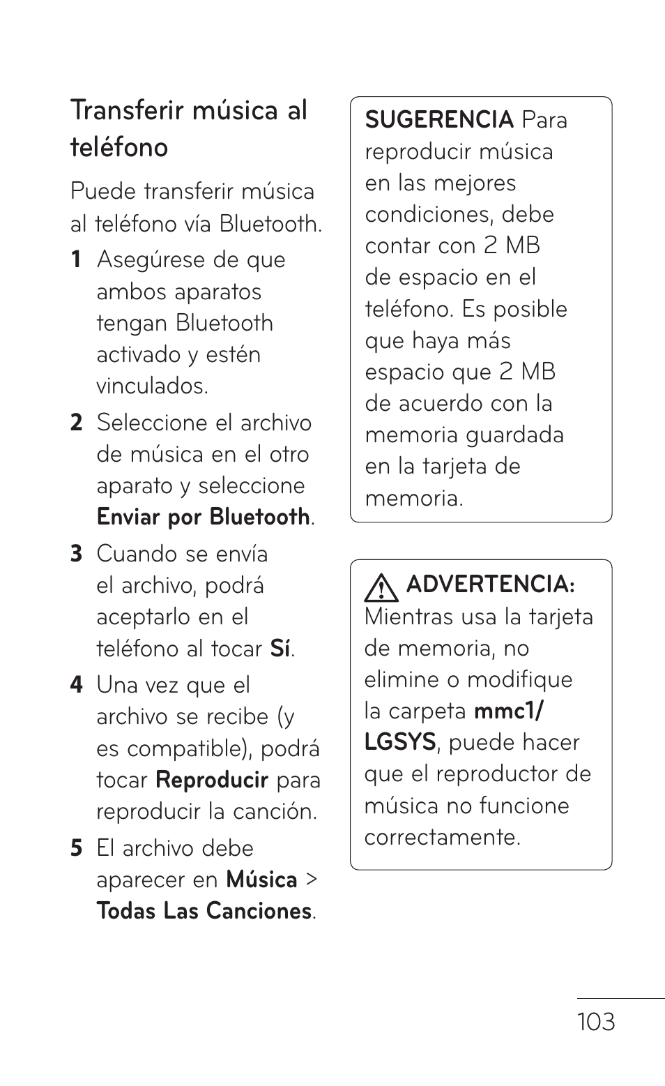 Transferir música al teléfono | LG GS505NV User Manual | Page 224 / 253