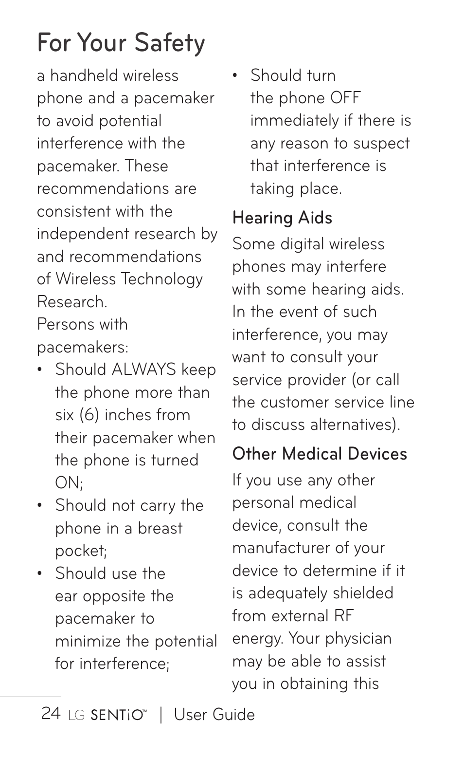 For your safety | LG GS505NV User Manual | Page 26 / 253