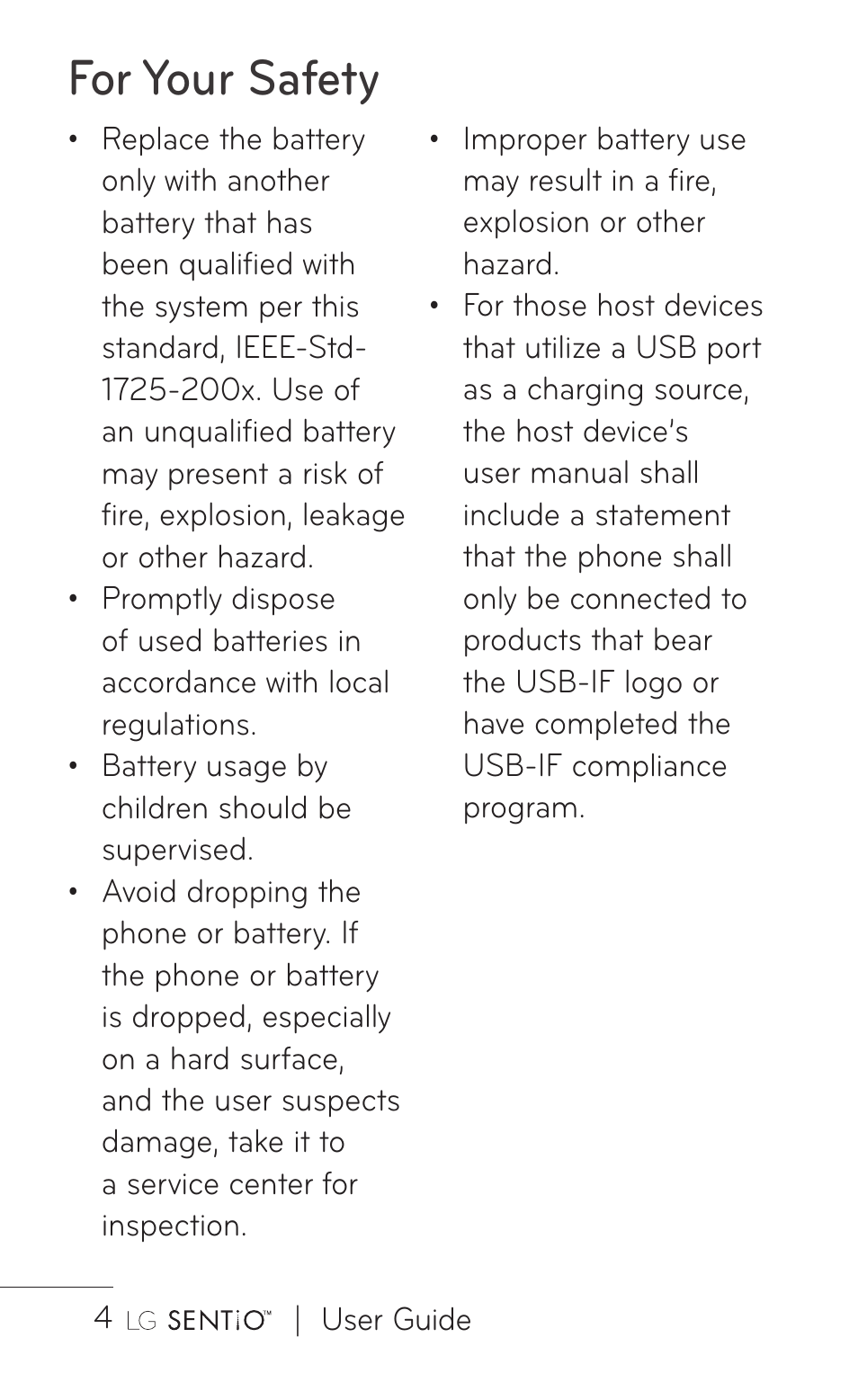 For your safety | LG GS505NV User Manual | Page 6 / 253