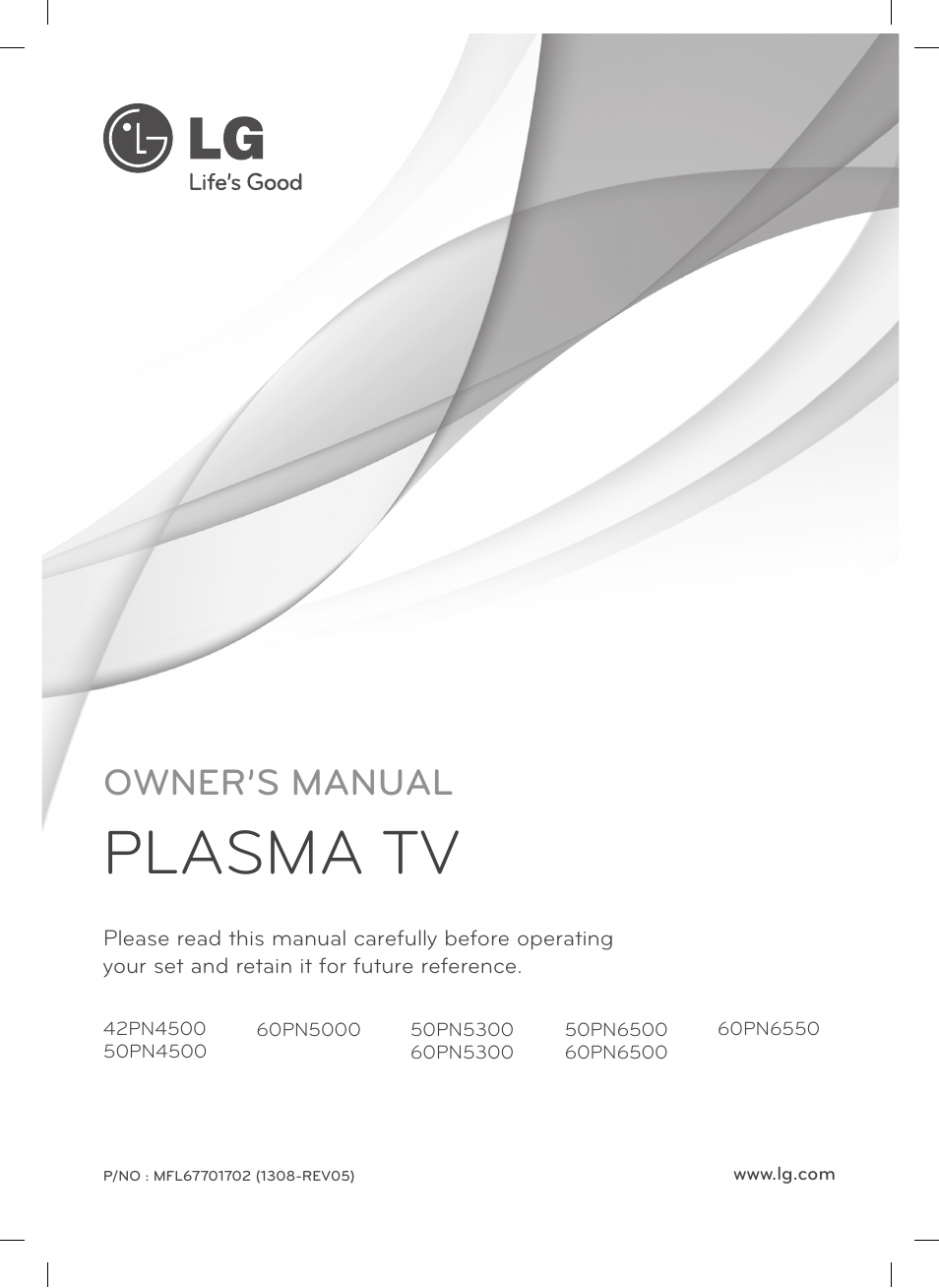 LG 50PN5300 User Manual | 44 pages