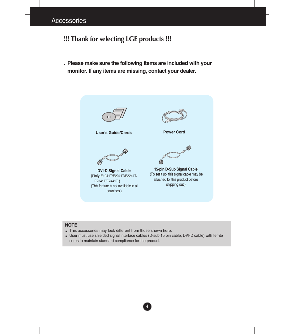 LG E2041T-BN User Manual | Page 5 / 35