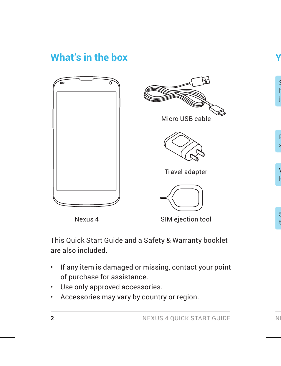 Your nexus 4, What’s in the box | LG LGE960 User Manual | Page 4 / 18