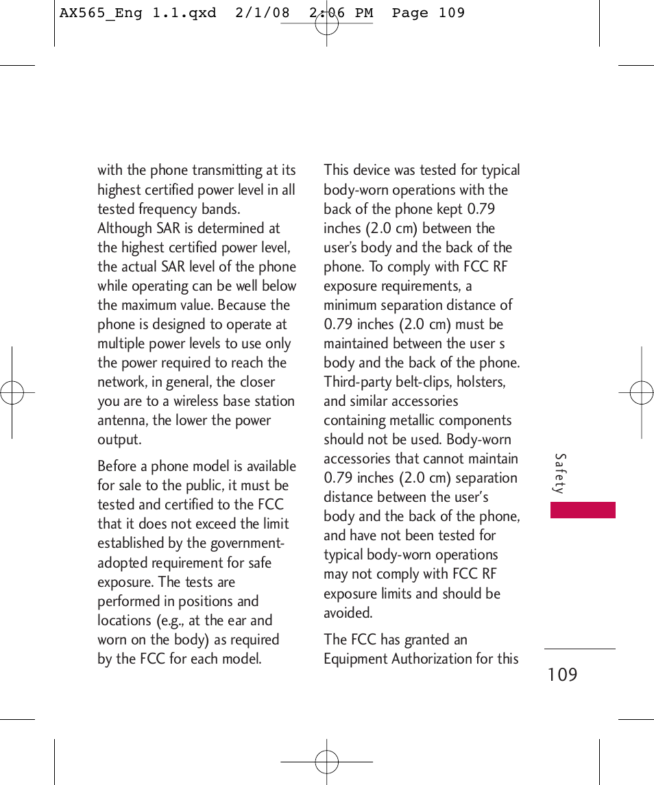 LG LGAX565 User Manual | Page 109 / 121