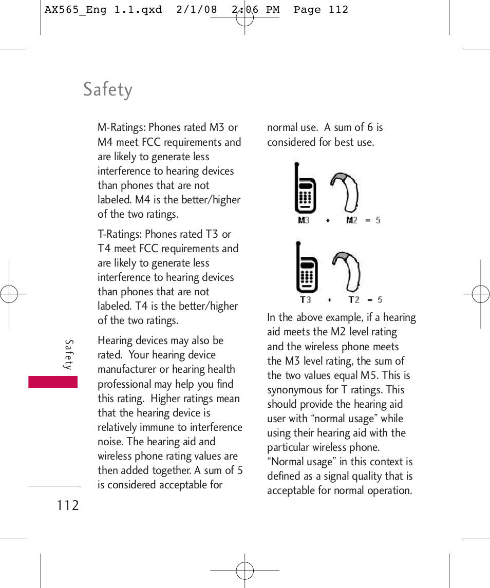 Safety | LG LGAX565 User Manual | Page 112 / 121