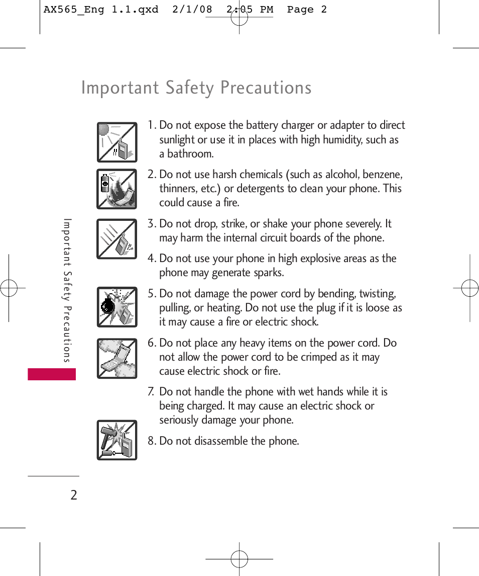 Important safety precautions | LG LGAX565 User Manual | Page 2 / 121