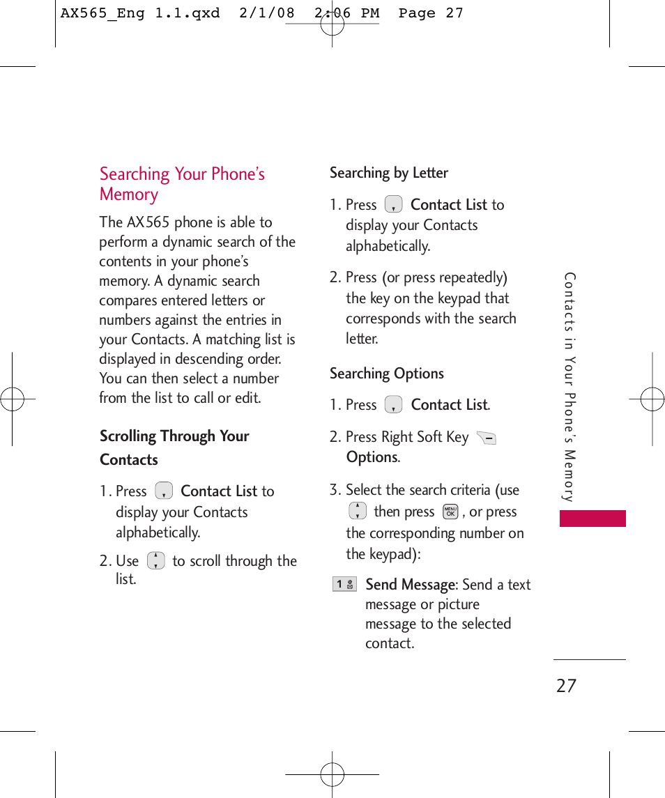 LG LGAX565 User Manual | Page 27 / 121