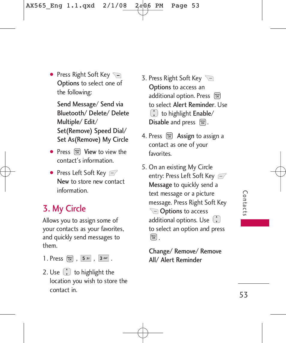 My circle | LG LGAX565 User Manual | Page 53 / 121