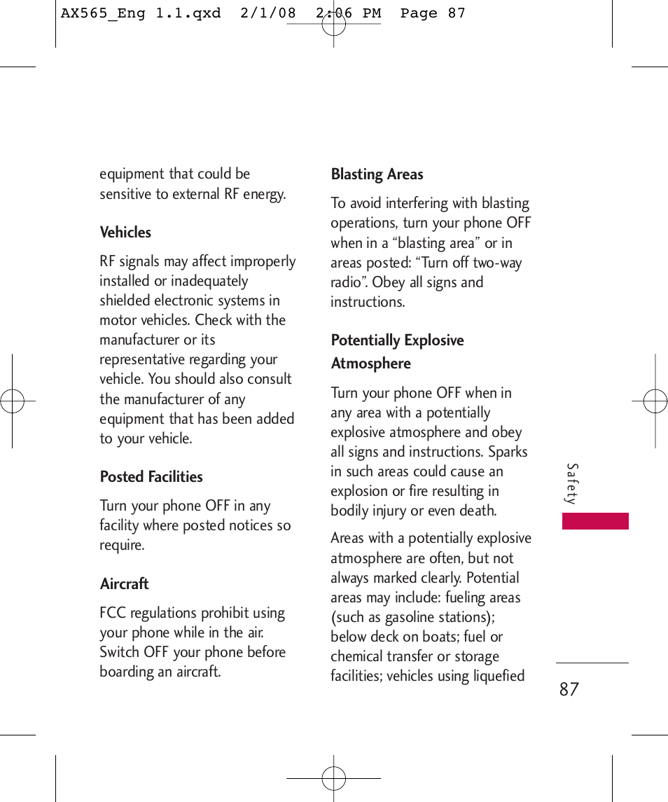 LG LGAX565 User Manual | Page 87 / 121