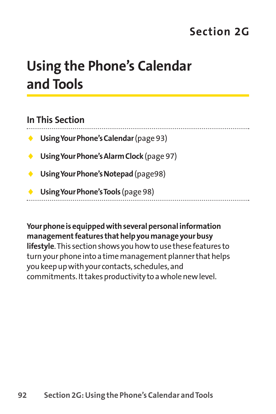 Using the phone’s calendar and tools | LG LX150 User Manual | Page 105 / 189