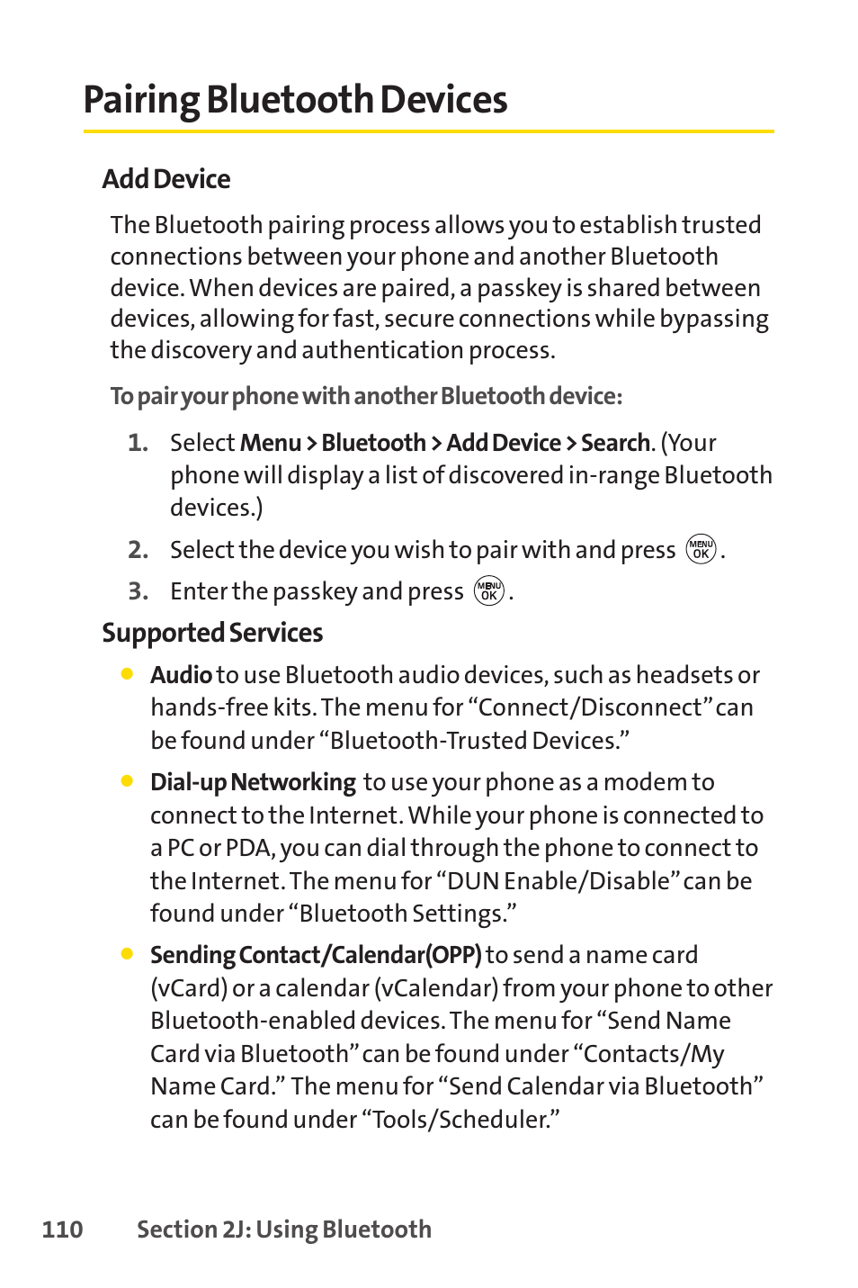 Pairing bluetooth devices | LG LX150 User Manual | Page 123 / 189